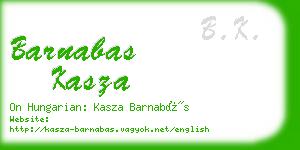 barnabas kasza business card